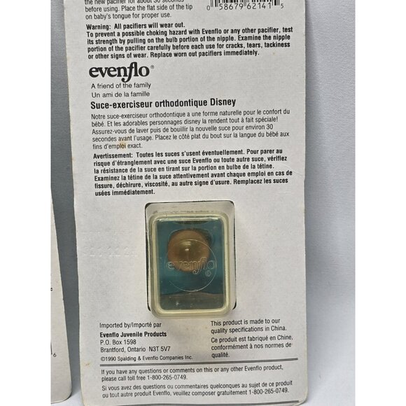 Vintage Disney Babies Evenflo Pacifier & Pacifier Holder Baby Mickey Mouse 1990s - Picture 7 of 10